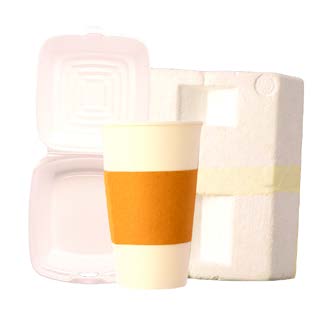 foam and single use cups and containers - not accepted